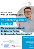 ZKF Public Talk in Kooperation mit dem FGZ: Im antiökologischen Backlash. Wie und warum bekämpft die äußerste Rechte die ökologische Transformation? - Image
