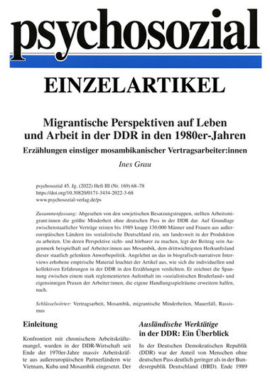 Migrantische Perspektiven auf Leben und Arbeit in der DDR in den 1980er-Jahren: Erzählungen einstiger mosambikanischer Vertragsarbeiter:innen